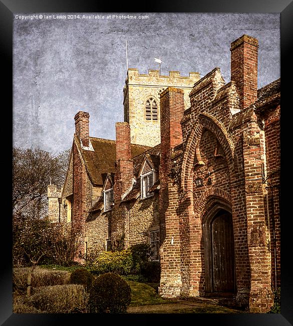 Almshouses and Church at Ewelme Framed Print by Ian Lewis