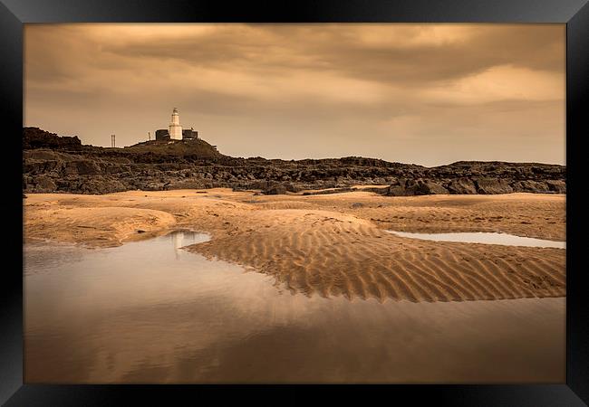 Mumbles lighthouse Framed Print by Leighton Collins