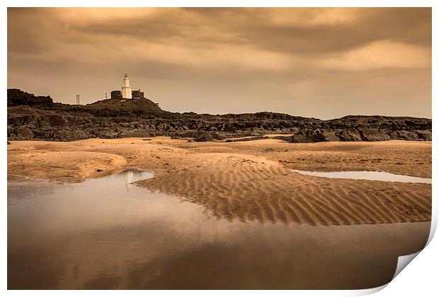 Mumbles lighthouse Print by Leighton Collins