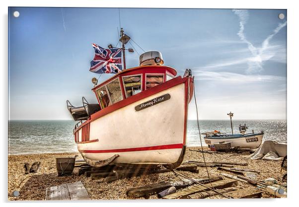 Boat on Deal beach Acrylic by Thanet Photos