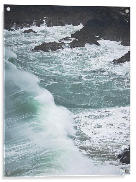 crashing waves on lizard coast Acrylic by michelle rook