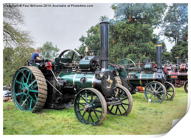Aveling Stream Tractor Print by Paul Williams