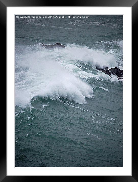 breaking waves Framed Mounted Print by michelle rook