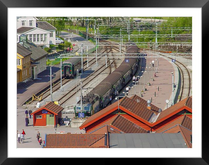 Flaam Port and Railway Station Framed Mounted Print by colin chalkley