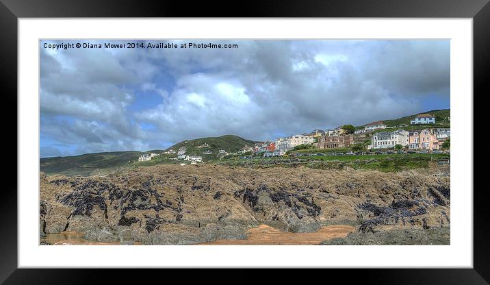 Woolacombe Framed Mounted Print by Diana Mower