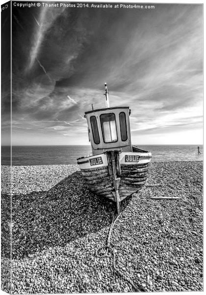 Fishing boat in mono Canvas Print by Thanet Photos
