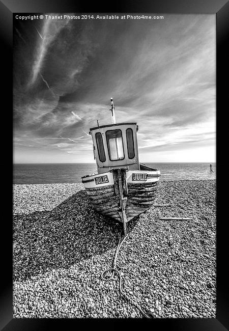 Fishing boat in mono Framed Print by Thanet Photos