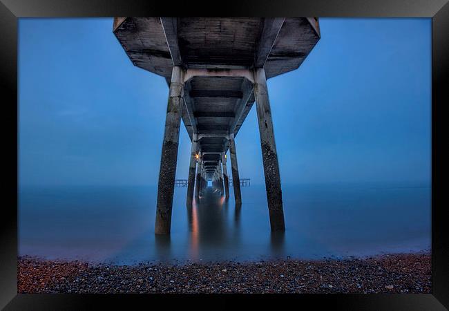 Deal pier at night Framed Print by Thanet Photos