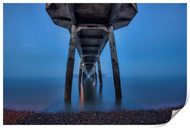 Deal pier at night Print by Thanet Photos