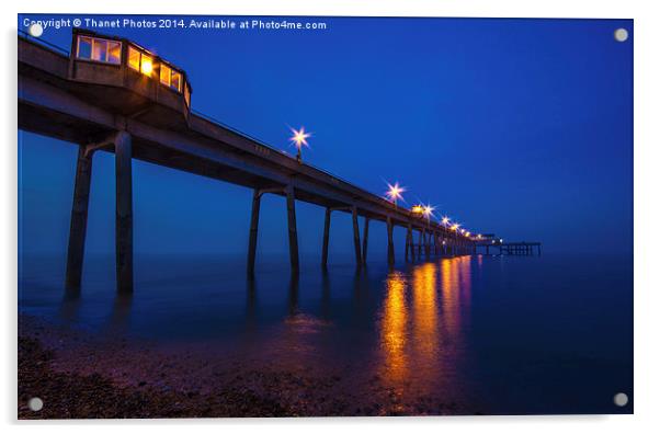 Deal pier, night time shot Acrylic by Thanet Photos