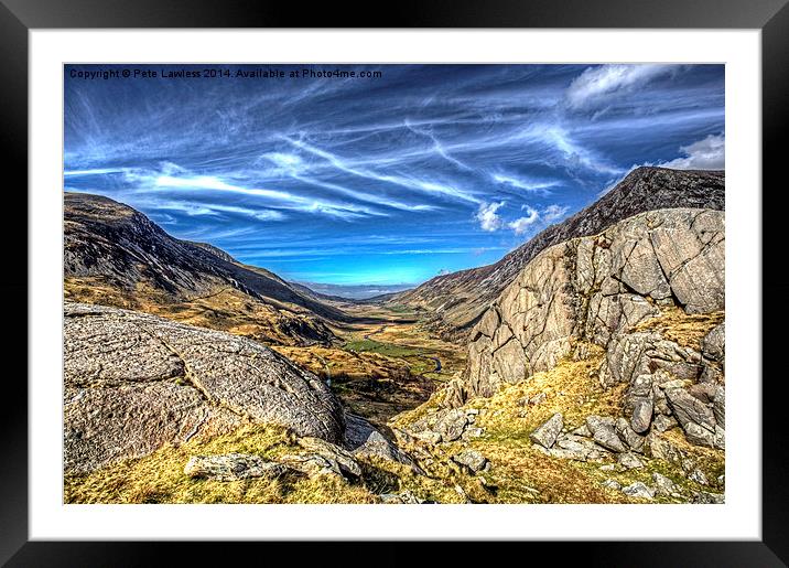 Nant Ffrancon Pass Framed Mounted Print by Pete Lawless