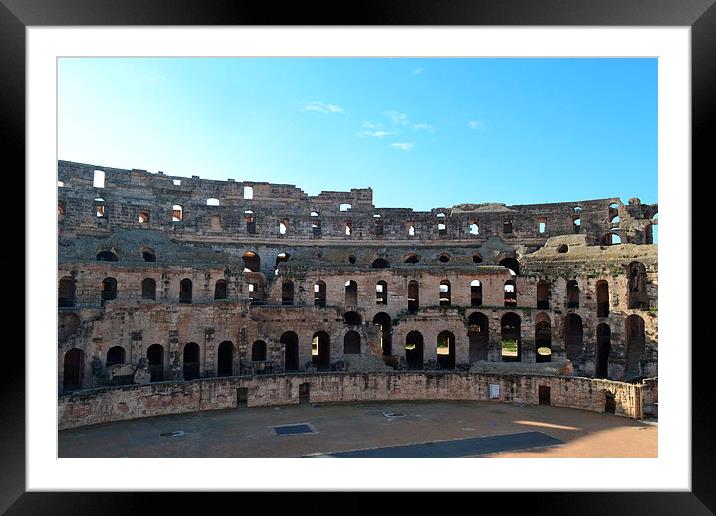 Colosseum of El Djem. Framed Mounted Print by Mark Franklin