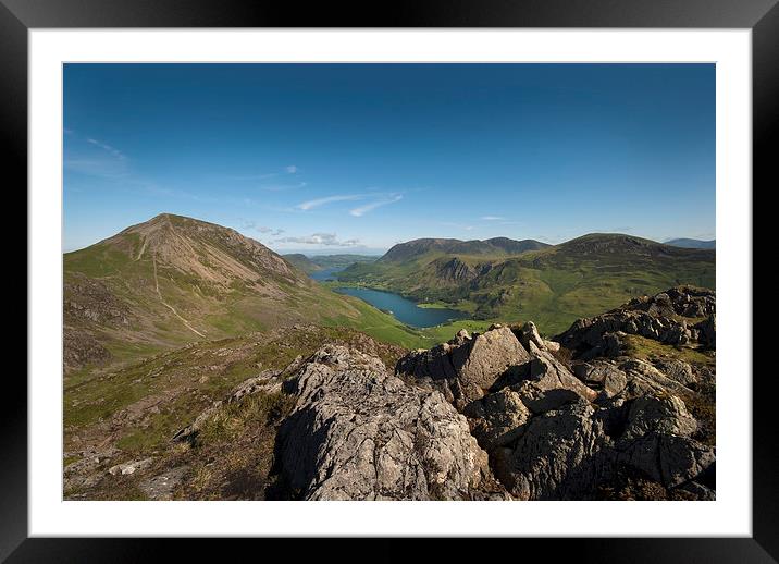 Buttermere and Crummock water Framed Mounted Print by Eddie John