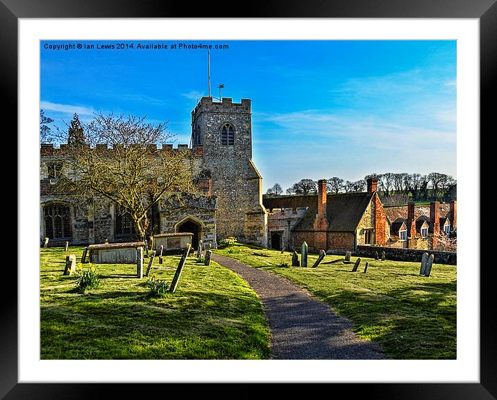 Church and Almshouses Ewelme Framed Mounted Print by Ian Lewis