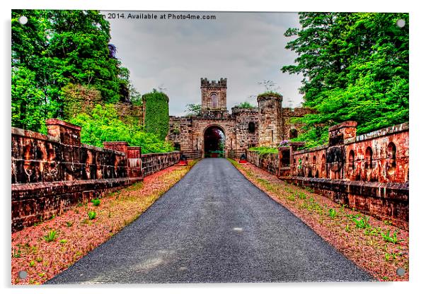 Loudoun Castle Gate Acrylic by Valerie Paterson