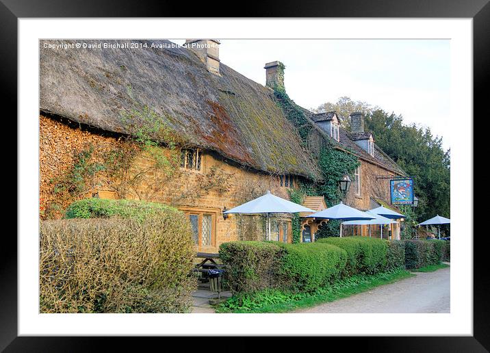 Falkland Arms Pub at Great Tew, Oxfordshire. Framed Mounted Print by David Birchall