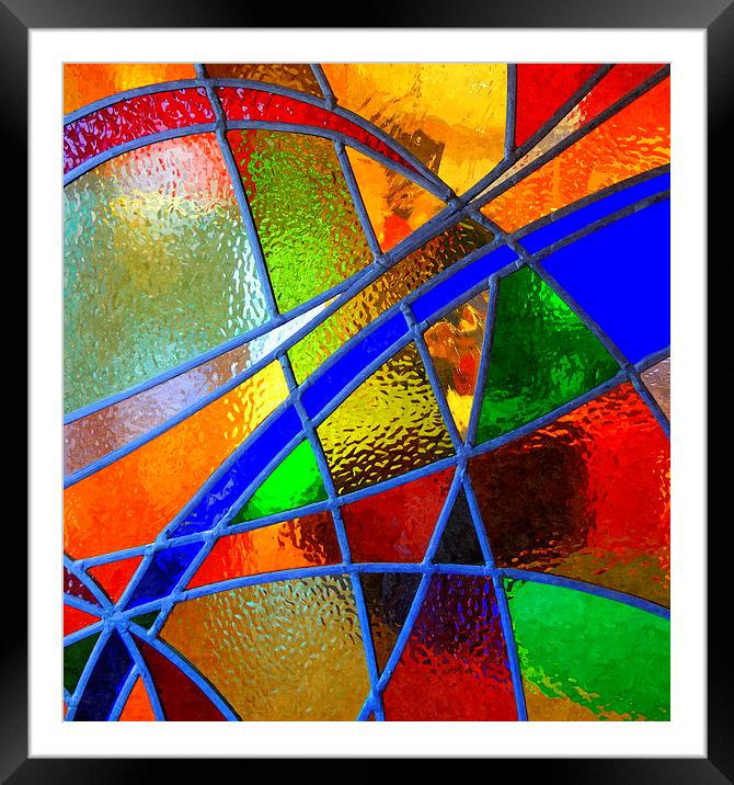Stained Glass Window Framed Mounted Print by Paula Palmer canvas