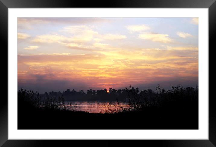 Sunset in Luxor Framed Mounted Print by Jacqueline Burrell