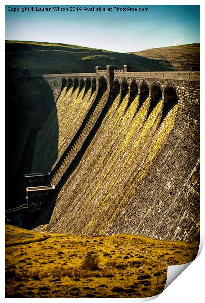 Elan Valley Dam Print by Lauren Wilson