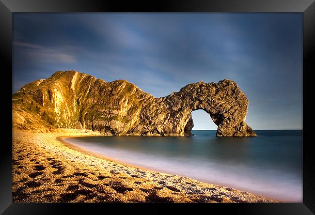Durdle Door in colour Framed Print by Dave Hayward
