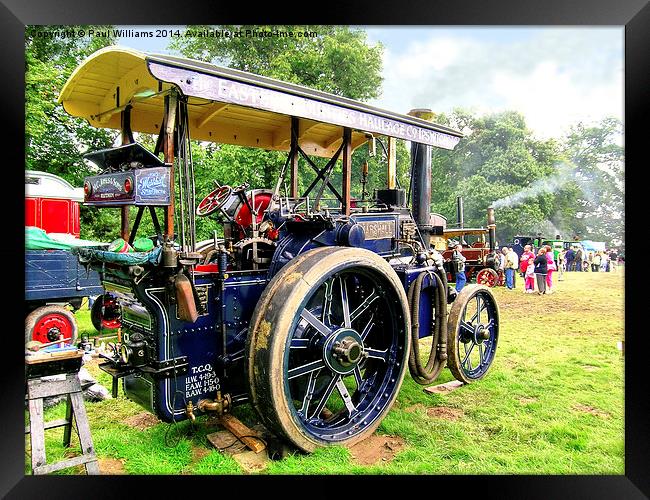 Blue Marshall Steam Tractor Framed Print by Paul Williams