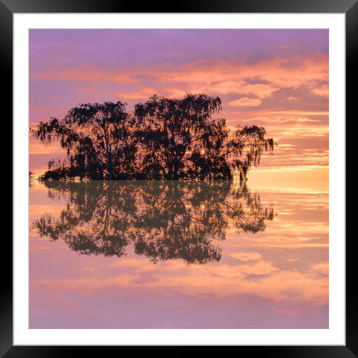 Sunset reflections in the square Framed Mounted Print by Robert Gipson