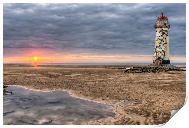 Lighthouse Sunset Print by Adrian Evans