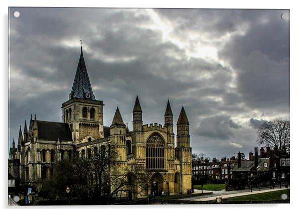 Rochester Cathedral Acrylic by Stewart Nicolaou