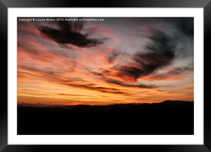 Sunset Framed Mounted Print by Lauren Wilson