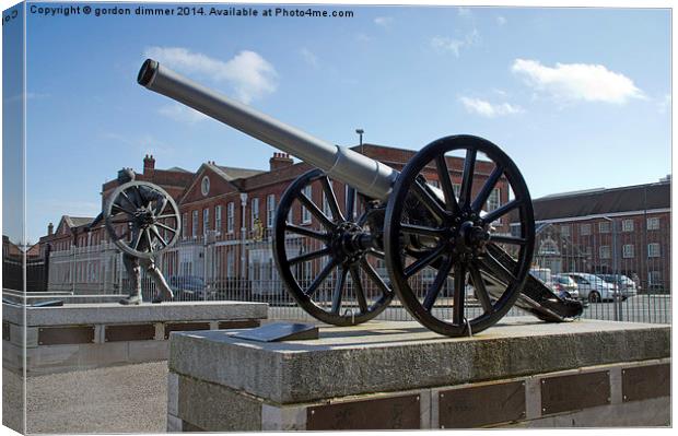Field Gun at Portsmouth Royal Dockyards Canvas Print by Gordon Dimmer