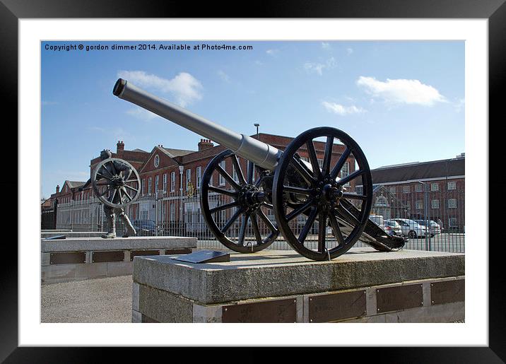 Field Gun at Portsmouth Royal Dockyards Framed Mounted Print by Gordon Dimmer