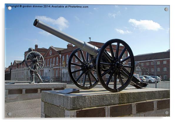 Field Gun at Portsmouth Royal Dockyards Acrylic by Gordon Dimmer