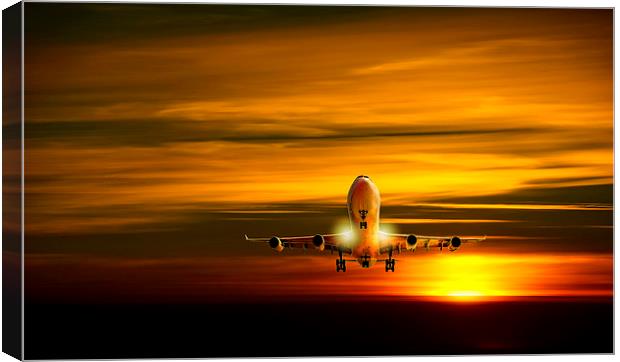 Landing at sunset Canvas Print by Guido Parmiggiani