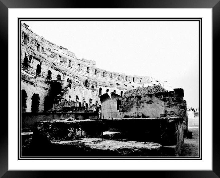 Colosseum from the ground. Framed Mounted Print by Mark Franklin
