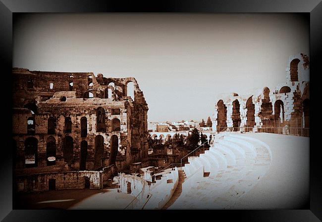 View from El Djem. Framed Print by Mark Franklin