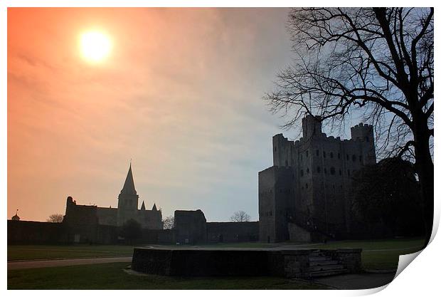 Rochester Castle in Medway, Kent Print by Claire Colston