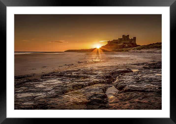 Bamburgh Sunrise Framed Mounted Print by Brian Smith