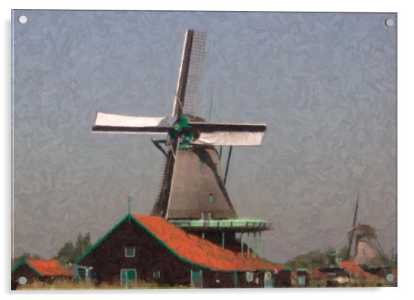 Windmills, a Pastel Acrylic by Thomas Grob