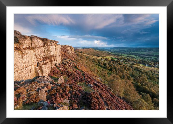 Curbar Edge Sunset Framed Mounted Print by James Grant