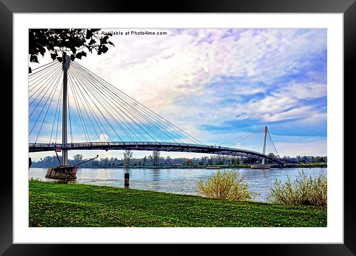 Passerelle pedestrian bridge in Kehl, Germany Framed Mounted Print by Frank Irwin