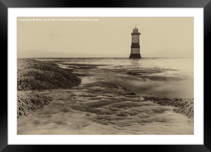 Penmon Lighthouse Framed Mounted Print by Mike Janik