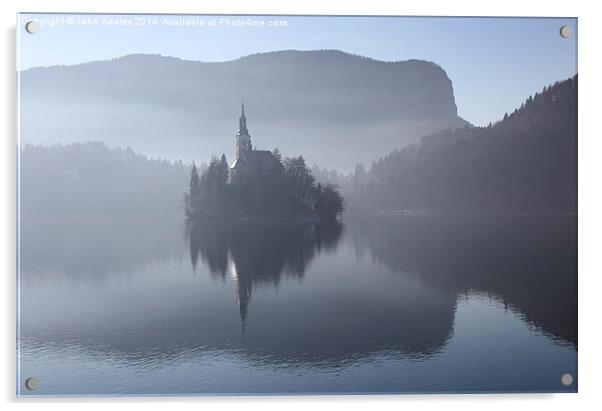 Church of the Assumption of Mary on Bled Island La Acrylic by John Keates