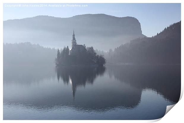 Church of the Assumption of Mary on Bled Island La Print by John Keates