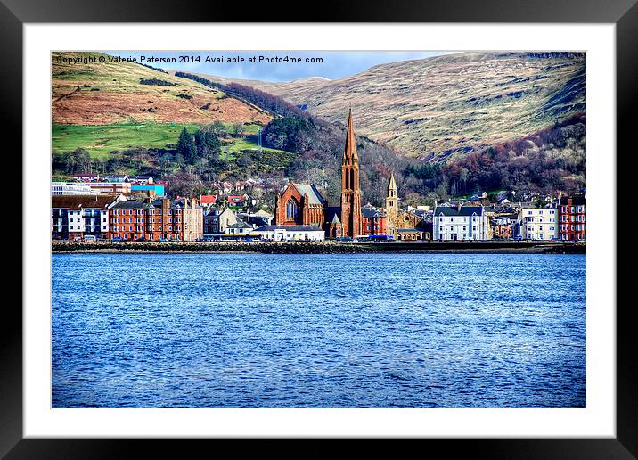 Largs Seafront Framed Mounted Print by Valerie Paterson