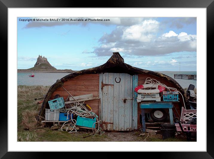 Holy Island Beach Hut Framed Mounted Print by Michelle BAILEY