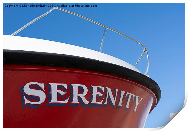 Serenity and blue skies Print by Michelle BAILEY
