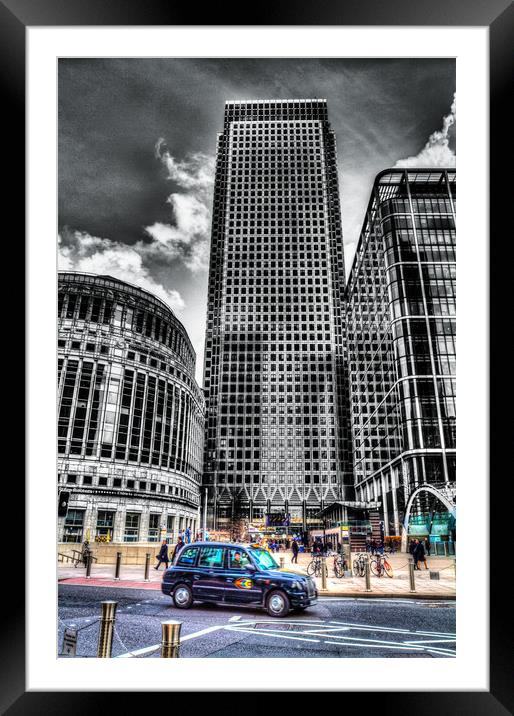 Canary Wharf London Framed Mounted Print by David Pyatt