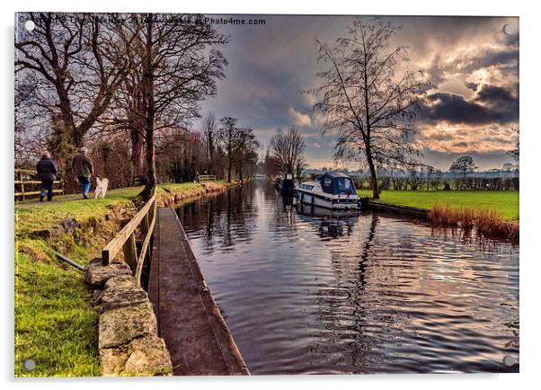 Ripon Canal Acrylic by Trevor Kersley RIP