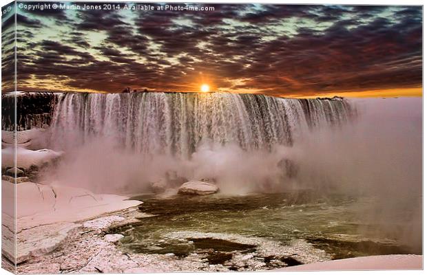 Majestic Sunrise at Niagara Falls Canvas Print by K7 Photography