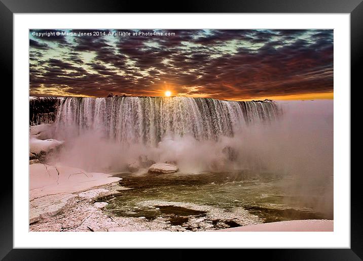 Majestic Sunrise at Niagara Falls Framed Mounted Print by K7 Photography
